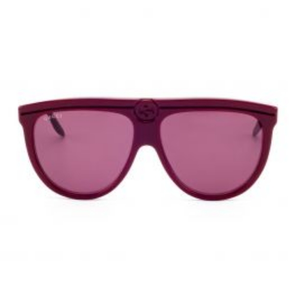 NEW GUCCI SHIELD SUNGLASSES GG0732S 003 BURGUNDY GUCCI EYEWEAR - Picture 3 of 6